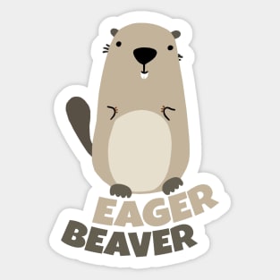 Cute Beaver Cartoon Sticker